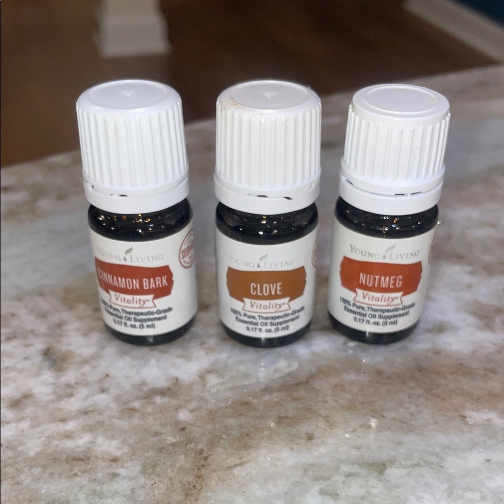 Lot of 3 Young Living Vitality essential oils - cinnamon bark, nutmeg, clove